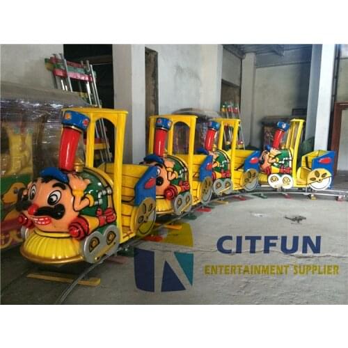 Hot sale amusement park outdoor kiddie rides games mini electric track trains for kids HC-003D