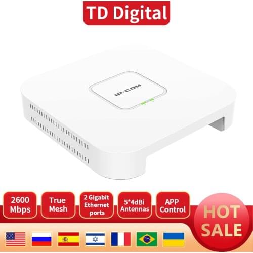 IP-COM EW12 Mesh Wifi AC2600M Enterprise Wireless Mesh Router, Tri-band Wifi Router 2.4G/5.2/5.8Ghz PoE Support, Wifi Router