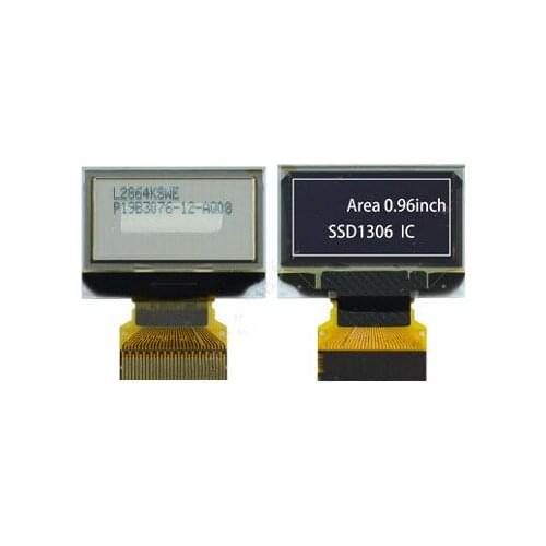 0.96 inch 30P SPI White OLED Screen SSD1306 Drive IC 128*64 Parallel/I2C Interface (12MM FPC)