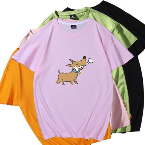 Harajuku Kawaii Funny T-shirt Female Itself Dog Print Tshirt Girl Kpop Vintage Casual Summer T Shirt Women Ladies Tee Streetwear