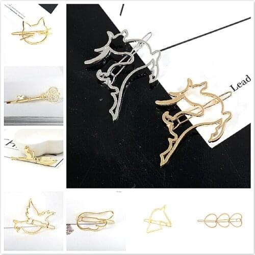 Single Sell Fashion Hair Clip Hair Pins Rose Golden Cat Cartoon Women Hairpin Hair Clips Jewelry Lady Barrette Stick