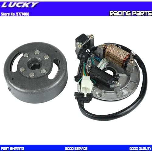 Motorcycle AC Ignition Magneto Stator Magneto Flywheel kit For Lifan LF 50cc 110cc 125cc Horizontal Engines Dirt Pit Bikes