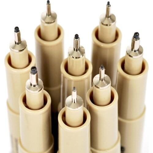 Micron Pen needle Soft Brush Drawing Pen lot 005 01 02 03 04 05 08 1.0 Different Tip Black Fineliner Sketching Brush Pen Pens