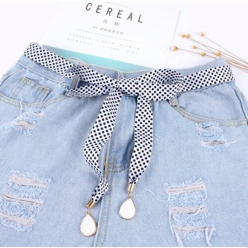 Fashion dot women belt decoration fabric waist rope chiffon Korean version sweater dress accessories strap