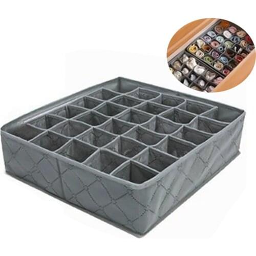 New Creative Foldable Removable Bamboo Charcoal Underwear Bra Socks Ties Storage Container Box 30 Cells Closet Drawer Home Organ