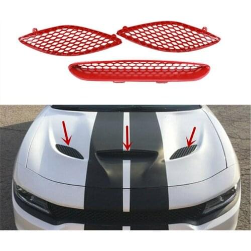 Car Front Hood Grille Grill Bonnet Cover Trim 68202462AD 68202581AC 68202580AC for Dodge Charger Srt 2015-2020 Hood Vent