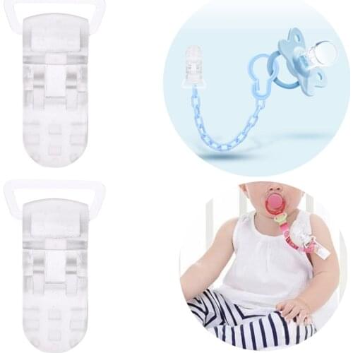 25pcs Plastic Transparent Baby Pacifier Clips Holder Soother Pacifier Infant Dummy Clip Nipple Strap Anti-Lost Chain Accessories