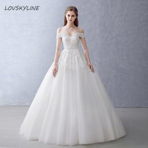 Luxury Wedding Dresses Boat Neck Short Sleeve Lace Beading Pearls Sexy Long Bridal Wedding Gowns New Fashion Custom Size