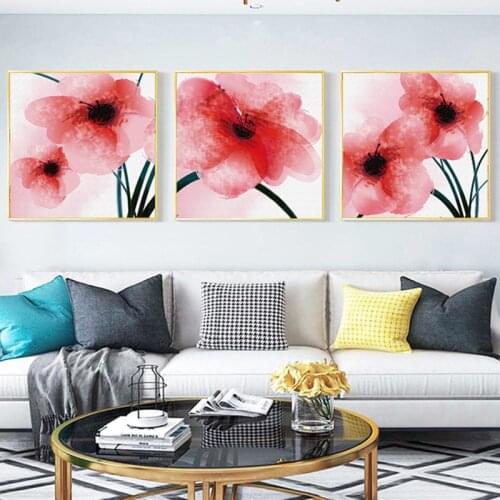 Pink Romantic Pink Flower Vintage Posters Prints Canvas Art Painting Wall Art Decorative Picture Home Living Wedding Room Decor