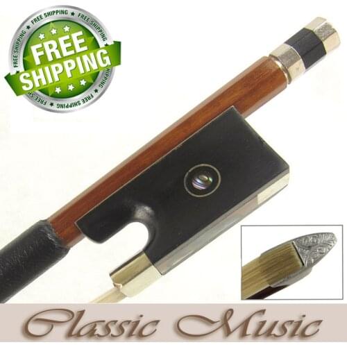 SILVER Pernambuco Violin Bow with Crafted Silver Tip(4/4), Good Mongolian Horse Hair Hot Sell