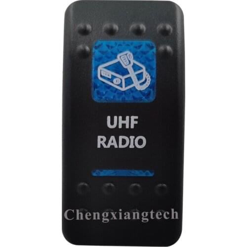 Printed Blue Rocker Switch Cap- UHF Radio - for Carling Arb Car Boat Rocker Switch 12v 24v, Cover Only !!! No Switch Base