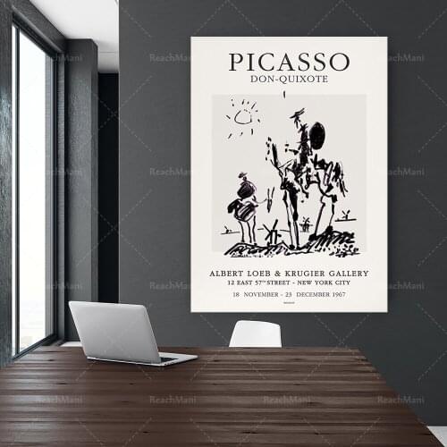 Vintage Exhibition Pablo Picasso Don-Quixote Poster / Don-Quixote / Spanish Art / Abstract Art Print