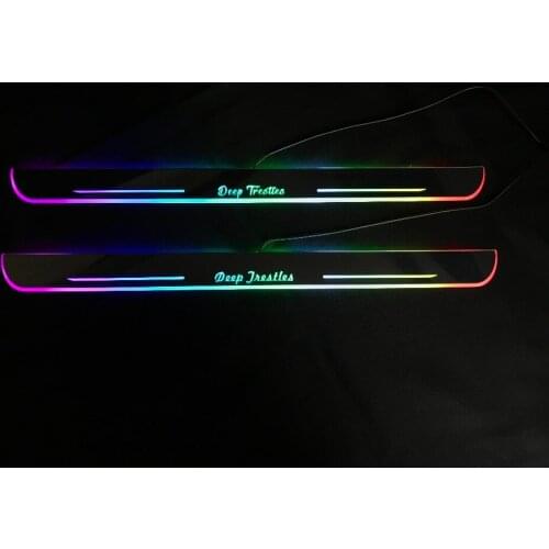 WOOBEST led moving door scuff dynamic welcome light sill with colors changing flat plate strips