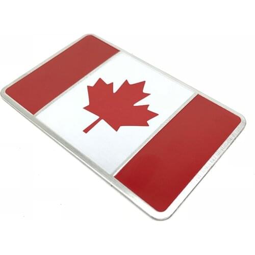 3D Aluminum Alloy Canada National Flag Eblem Badge Decal Sticker for Car Window Truck Bumper Door Laptop Motocross Motorcycles