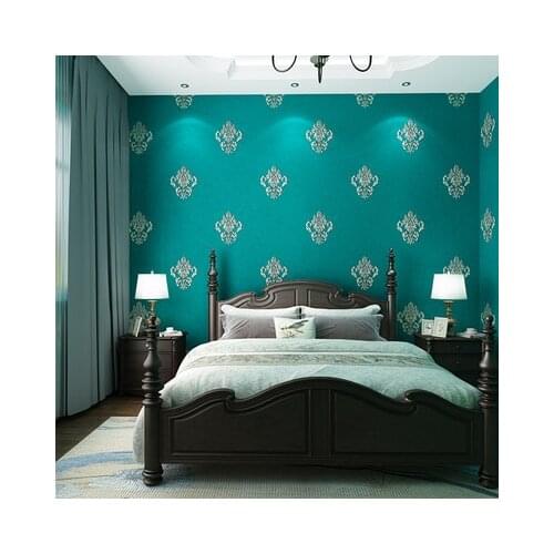 3D European Style Non-Woven Damascus Room Wallpaper Bedroom Warm Background