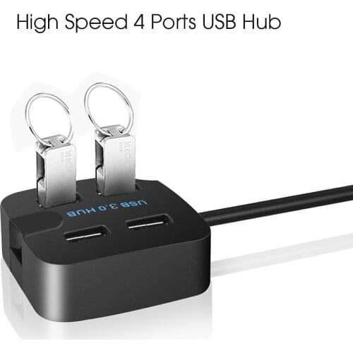 4 Ports USB 3.0 HUB Splitter Adapter USB Cable Charge Data Transmit High Speed 5Gbps with Phone Holder