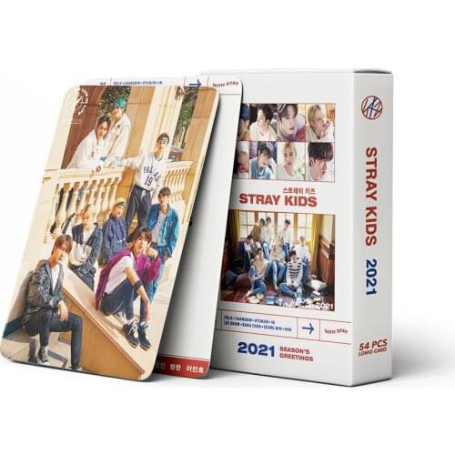 54pcs Kpop Stray kids LOMO Cards UNLOCK New photo album 2021 SEASON GREETING FELIX HYUNJIN BANG CHAN Straykids k-pop photocards