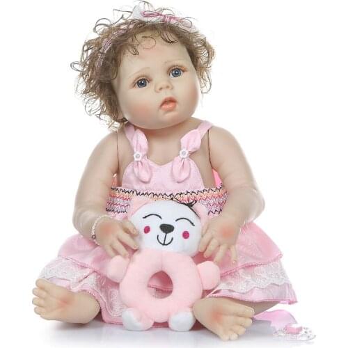 57cm real size Original NPK DOLL bebe reborn toddler girl babies alive hair rooted very soft full body silicone dolls gift
