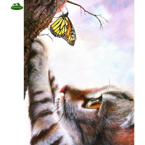 5D DIY Diamond Painting Butterfly Crystal 3D Square Dill Cross Stitch Diamond Embroidery Animal Cute Cat Rhinestone Needlework