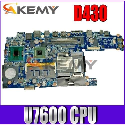 Akemy For dell Latitude D430 Laptop Motherboard JAU00 LA-3741P CN-0DU076 0DU076 MAIN BOARD 945GSE U7600 CPU DDR2