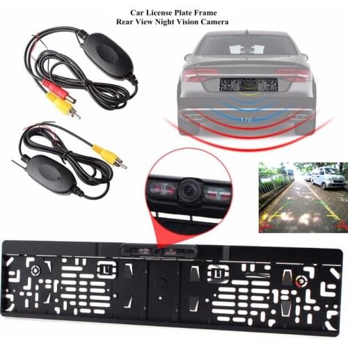 Camera auto EU Car License Plate Frame 2.4GHz Wireless Night Vision Rear View Backup Cameras parktronic camera