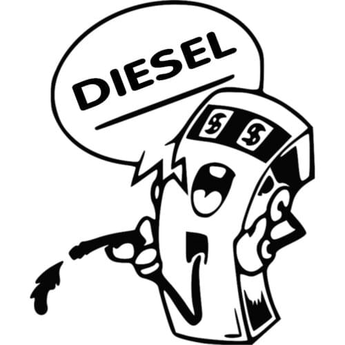 Car Sticker Diesel Car Sticker and Decal Silver/black PVC Tank Car Sticker 12*10cm