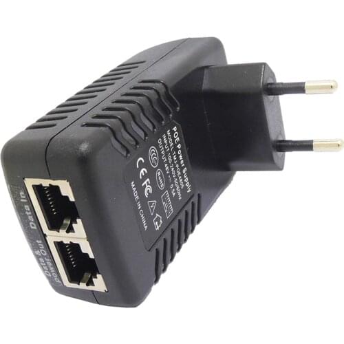 EU 48V 0.5A PoE Power Supply PoE Injector Standard For 48V PoE Security Camera POE Switch Ethernet Adapter