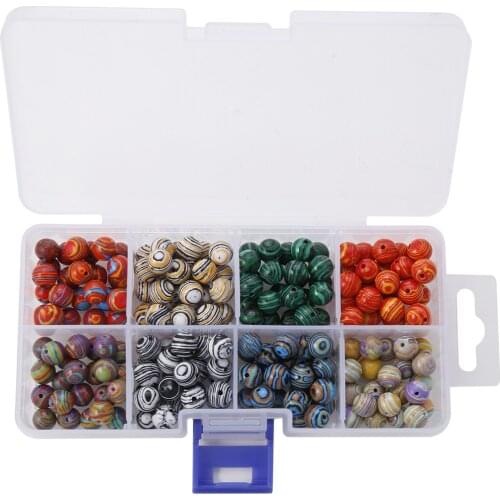8mm synthetic peacock stone beaded beads 8 color combination DIY 200 a box Used in jewelery production