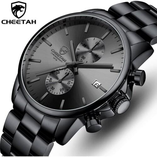 CHEETAH Mens Watch with Stainless Steel Band Luxury Business Male Watches Waterproof Quartz Men Wrist Watches Relogio Masculino