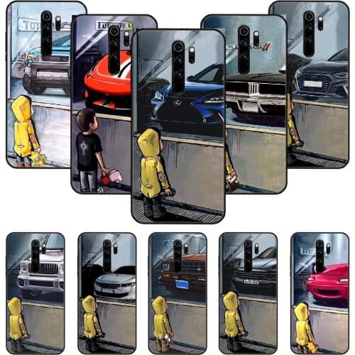 Phone Case For Xiaomi Redmi Note 8 8T 7 7A 9 9S 8A 4 5 Pro Black Cover Prime Fashion Funda 3D Etui Art Boy See Sports Car