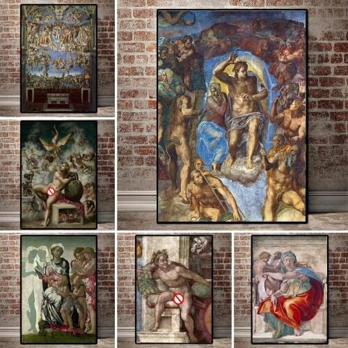 Home Decoration Canvas Art Wall Picture Posters and Prints Paintings Italy Michelangelo Buonarroti The Last Judgment