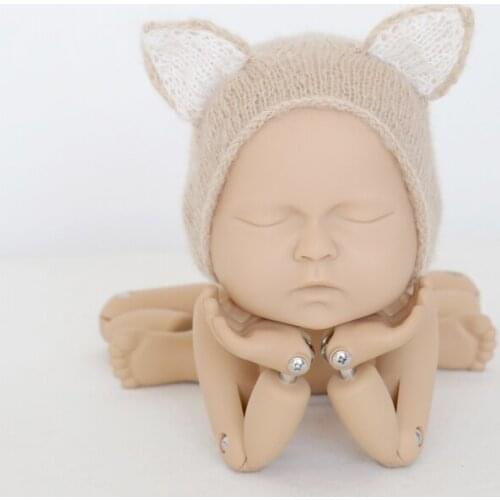 Newborn Fox bonnet Baby girl hat Photography props Infant Fox hat Baby shower gift