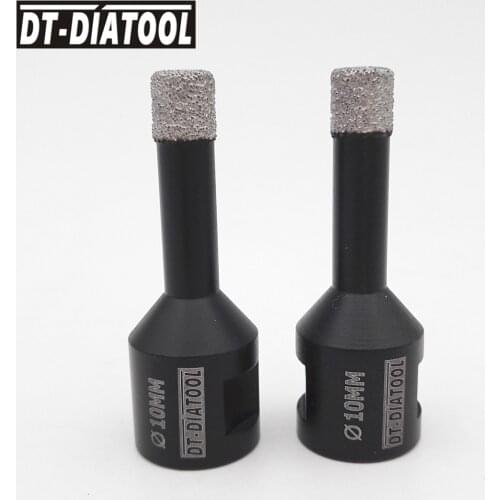 DT-DIATOOL 2pcs Dry Vacuum Brazed Diamond Drill Core Bits Ceramic Tile Hole Saw Professional Quality Drilling Bits Dia 10mm