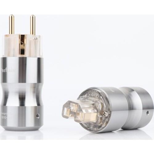 Hi-end audio schuko version power connector plug hifi audio gold plated EU AC power plug for DIY EU version power cable