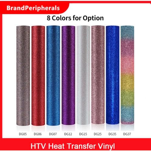 HTV Heat Transfer Vinyl 30.5cm x 1.5m/12in x 5ft Roll Iron on Vinyl Multi-Colors Glitter and Glossy Compatible with T-Shirts