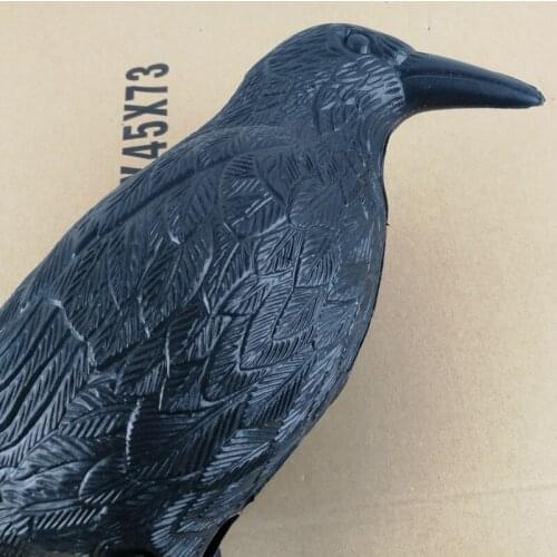 Fake Bird Hunting Realistic PE Black Yard Crow Hunting Decoy Scarecrow Pest Deterrent Repeller Hunting Garden Bird Deter Scarer