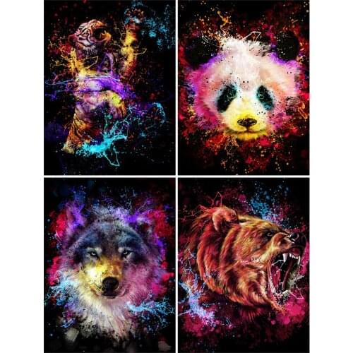 KAMY YI Animal Cartoon Diamond Painting Colorful Cross Stitch Full Diamond 5D Diy Embroidered Mosaic Art Home Decoration