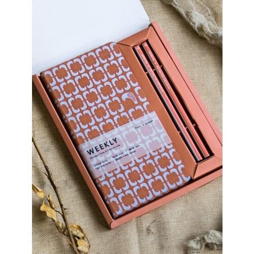 Kinbor Week Notebook Diary Planner Gift Box Set Museum Week Portable Notebook Small Notebook