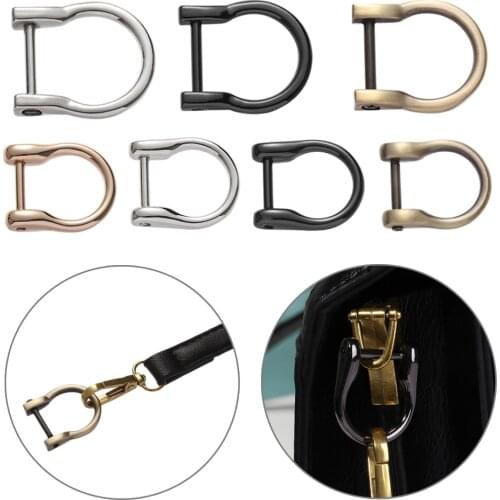 1Pcs Metal D Ring Buckle for DIY Handbag Detachable Removable Open Screw Clasp Craft Bag Strap Belt Handle Webbing Buckle