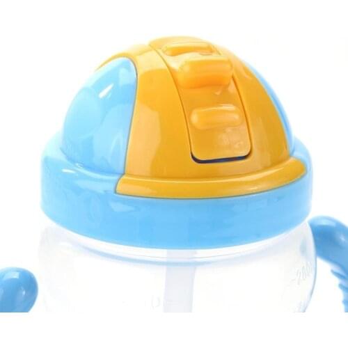 280ml Cute Baby Cup Kids Children Learn Feeding Drinking Water Straw Handle Bottle Feeding Cup Training Cup Baby Feeding Cup