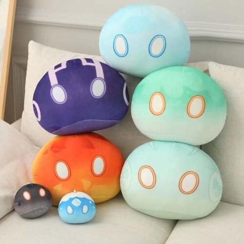 Cartoon Pendant Plushie Plush Doll Game Genshin Impact Cosplay Slime Plush Pillow Project Elements Kids Toys Girls Gifts