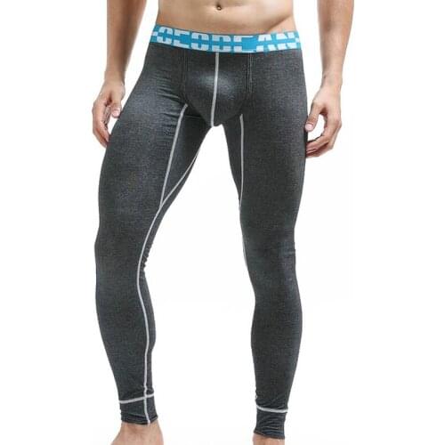 Men Sleep Bottoms Autumn Winter Thermal Long Johns Pants Sexy Bugle Pouch Underwear Leggings Homewear Pijama trousers Plus Size