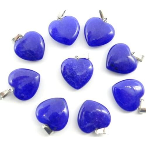 Natural stone Quartz Crystal opal tiger eyeTurquoises Heart-shaped pendant for diy jewelry making necklace Accessories30pcs Q2