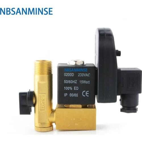 NBSANMINSE SR - A - 15 Electronic Drain Valve G 1/2 1.6Mpa Exhaust Valve Water Drainer Water Valve DC24V AC220V High Quality