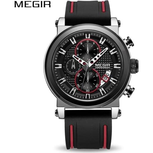 Newest MEGIR Mens Creative Watch Luxury Brand Analog Quartz Wristwatches Waterproof Chronograph Sports Men Watches Clock Male
