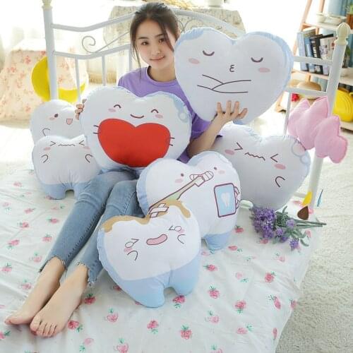 New Style Creative Simulation Plush Toys Pillows Cute Smile Teeth Soft Sofa Cushion Interesting Gift Home decoration