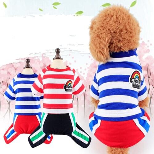 Striped Pet Dog Jumpsuit Pet Clothes for Small Dogs Yorkshire Terrier Chihuahua Outfit Puppy Dog Suit Costume Ropa Para Perros