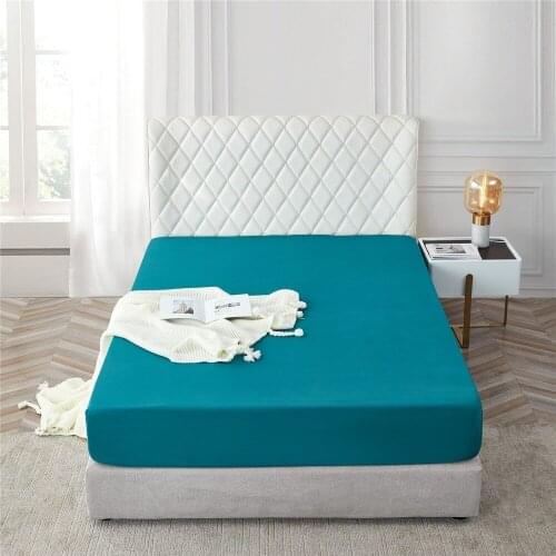 Modern Simple Style Solid Solor Bed Sheet Fitted Sheet Elastic Band Fixed Antifouling Anti-crease Portable Sheets Cover for Bed