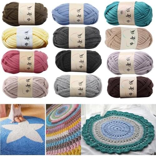 Colorful Cloth Yarn Hand-knit Hard to Shrink Multi-colored Soft Carpet Hat Yarn for Carpets DIY Sewing Accessories Supplies
