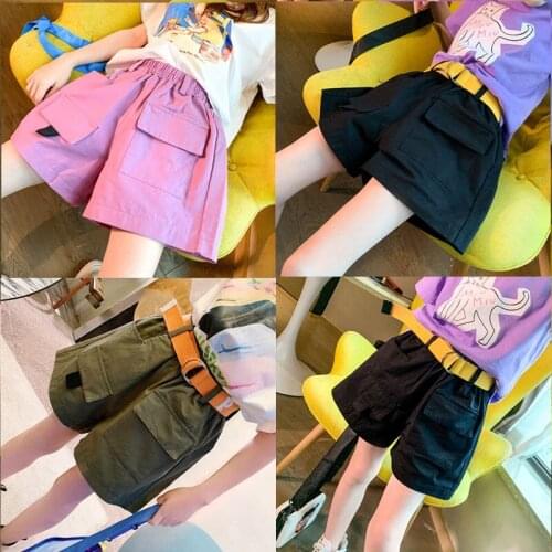 Girls Pants 2021 Summer New Style Big Children Hot Pants Kids Loose Korean Casual Shorts
